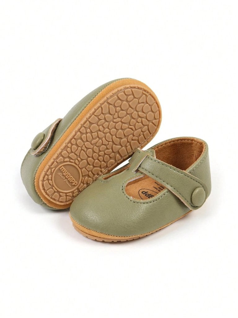Baby T-Strap Rubber Sole Shoes