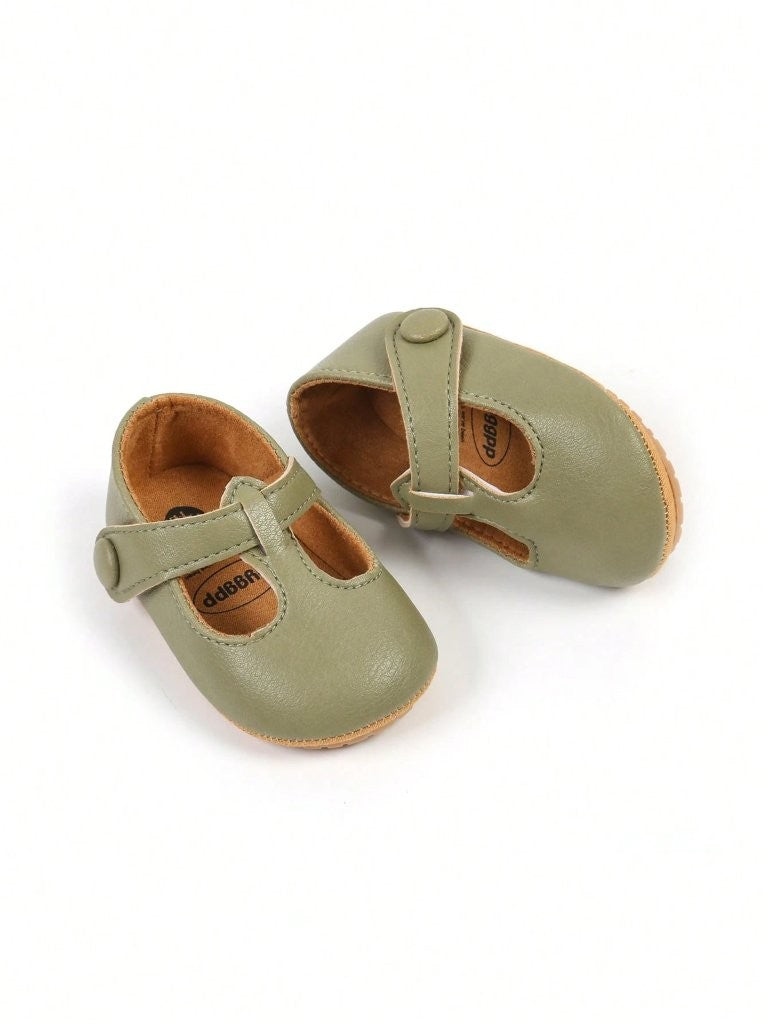 Baby T-Strap Rubber Sole Shoes