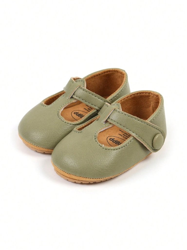 Baby T-Strap Rubber Sole Shoes