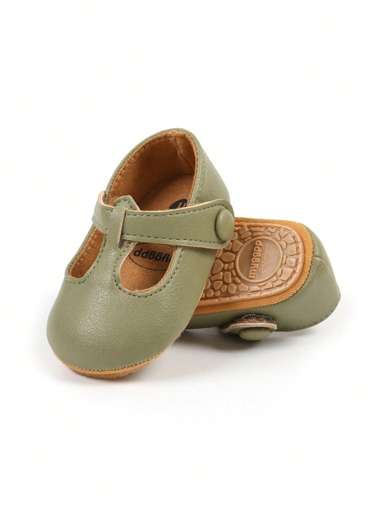 Baby T-Strap Rubber Sole Shoes