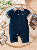Baby Royal Blue Classic Short Sleeve Romper