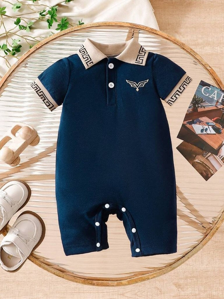 Baby Royal Blue Classic Short Sleeve Romper
