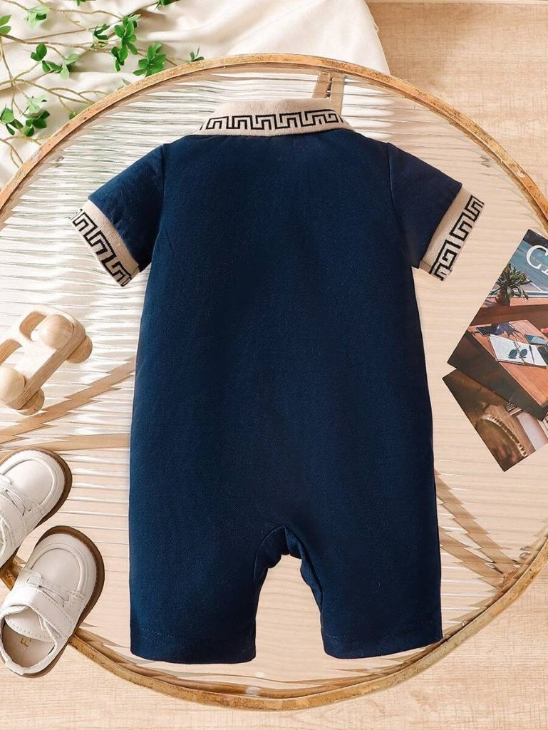 Baby Royal Blue Classic Short Sleeve Romper