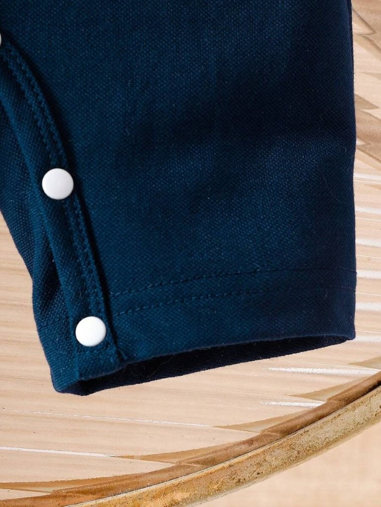 Baby Royal Blue Classic Short Sleeve Romper