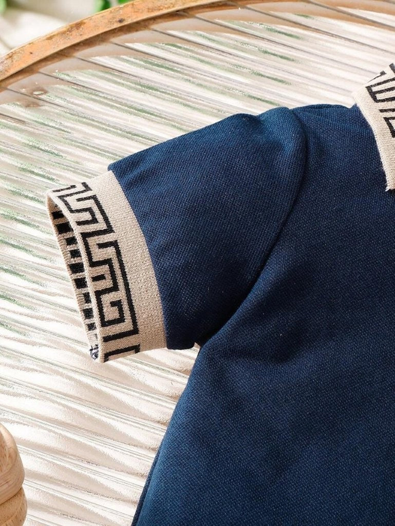 Baby Royal Blue Classic Short Sleeve Romper