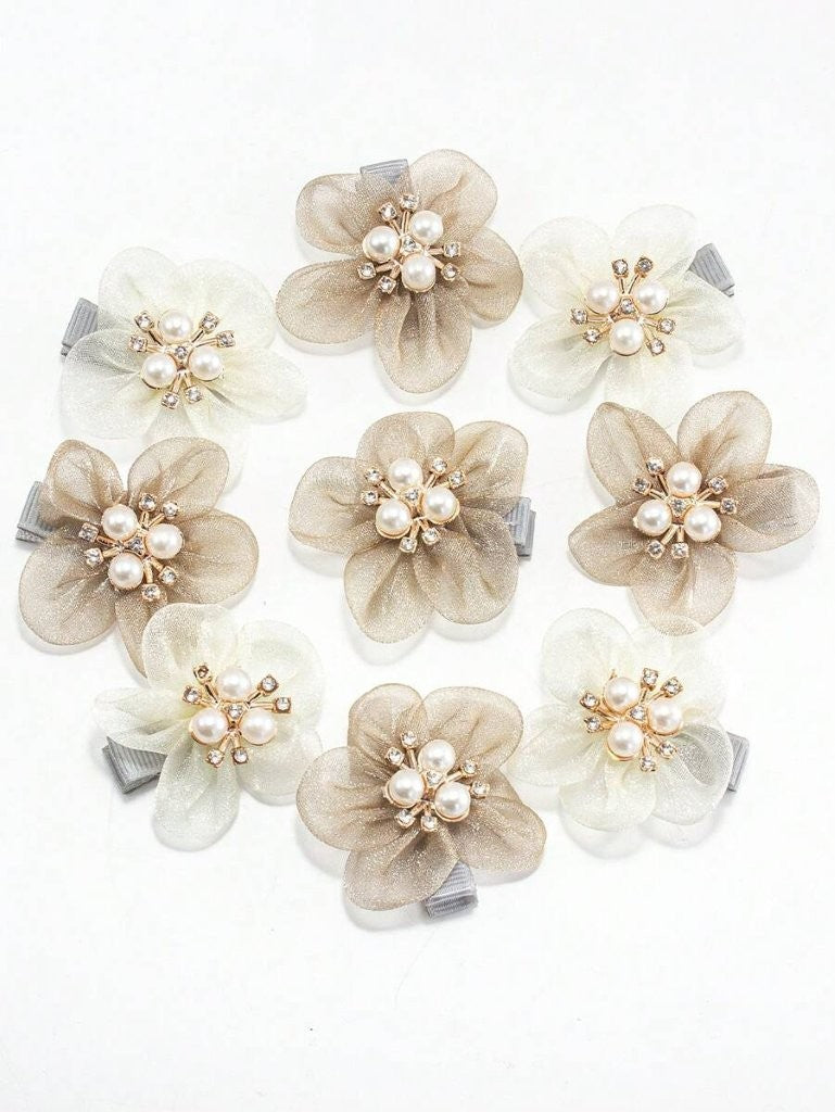 2 Piece Crystal Pearl Hair Clips