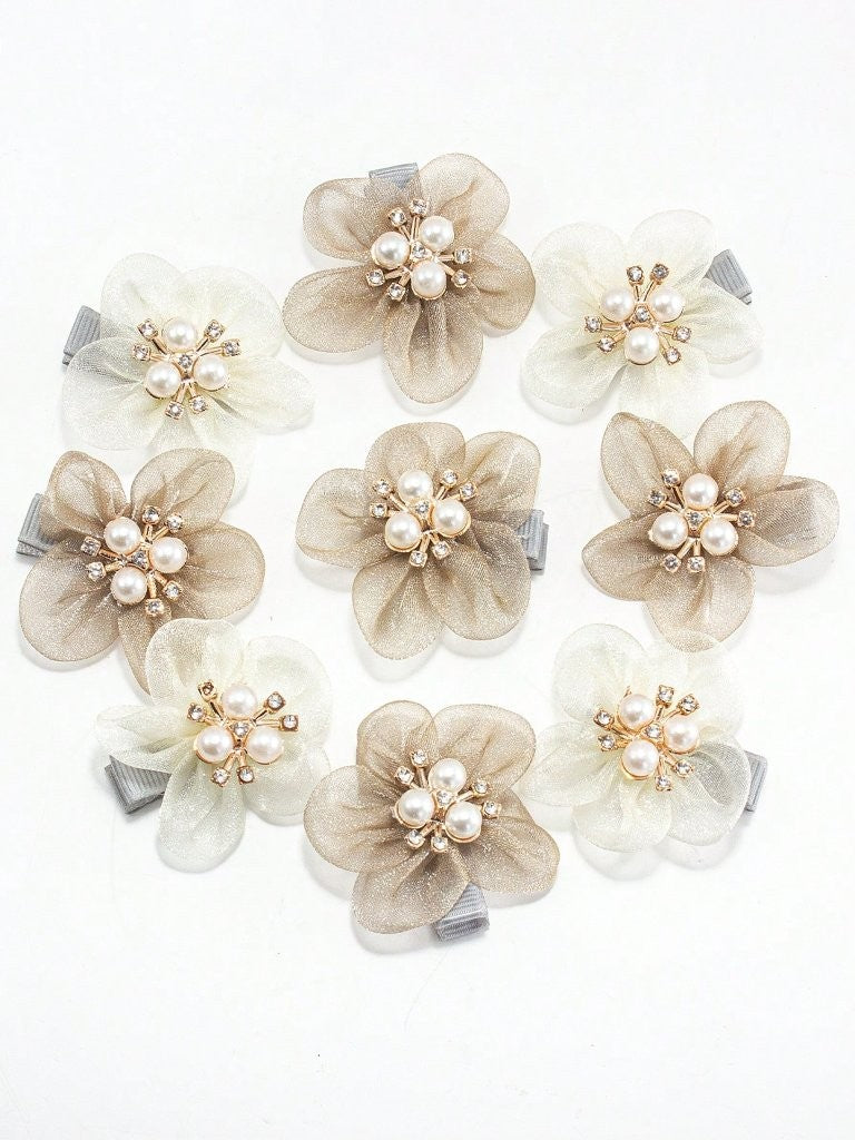 2 Piece Crystal Pearl Hair Clips