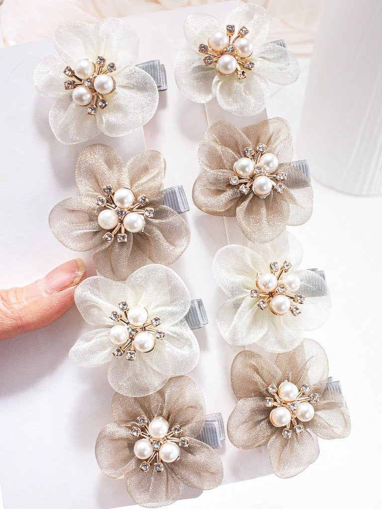 2 Piece Crystal Pearl Hair Clips