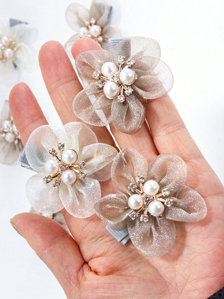 2 Piece Crystal Pearl Hair Clips