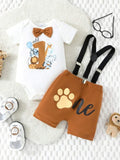 Baby Animals Print One Year Old Birthday Outfit