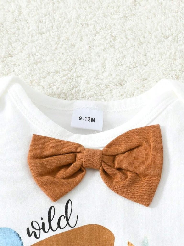 Baby Animals Print One Year Old Birthday Outfit