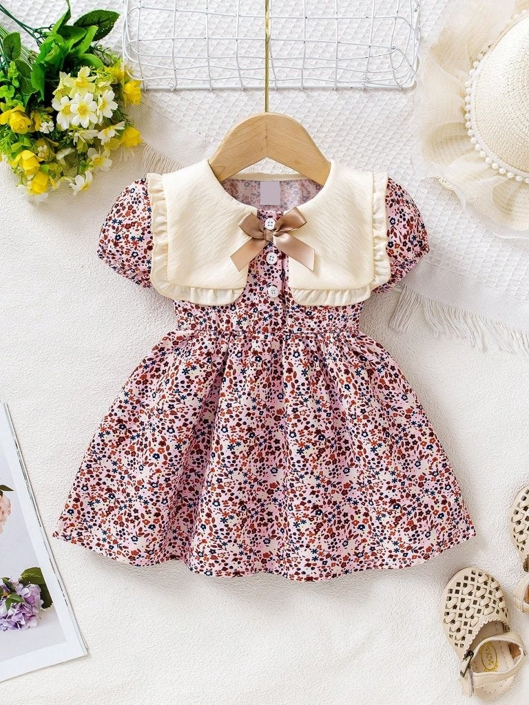 Baby Delicate Big Collar Floral Dress