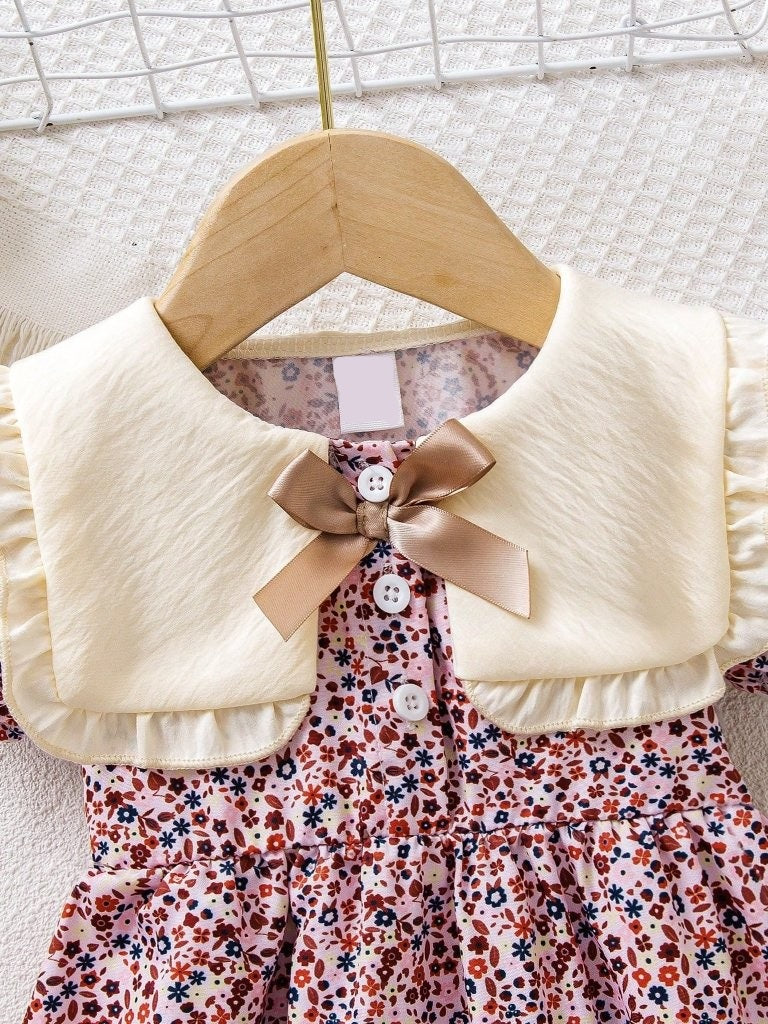 Baby Delicate Big Collar Floral Dress