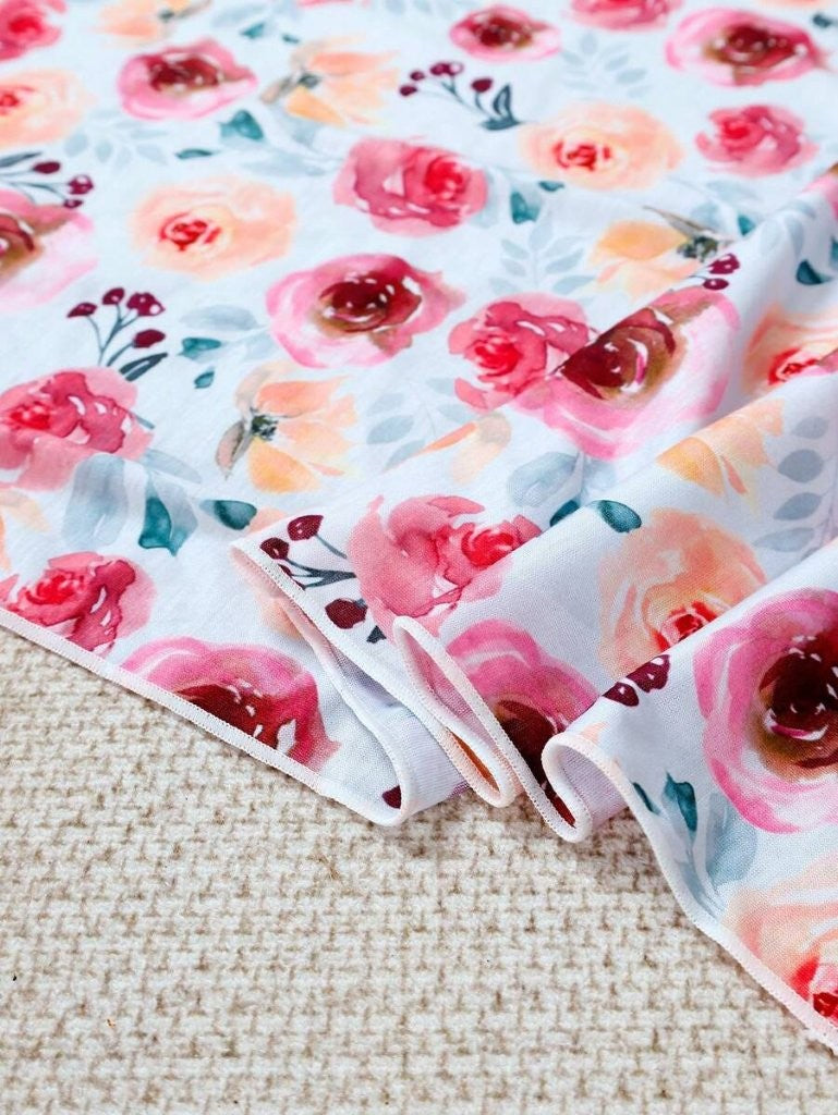 Baby Rose Pattern Swaddle Blanket