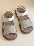 Baby Rhinestone Strap Sandals Beige
