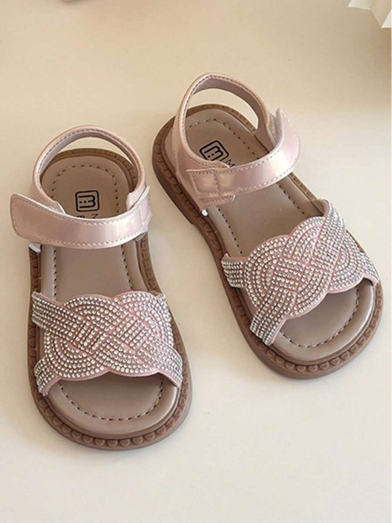 Baby Rhinestone Strap Sandals Pink