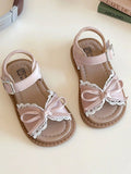 Baby Bow Trim Sandals Pink