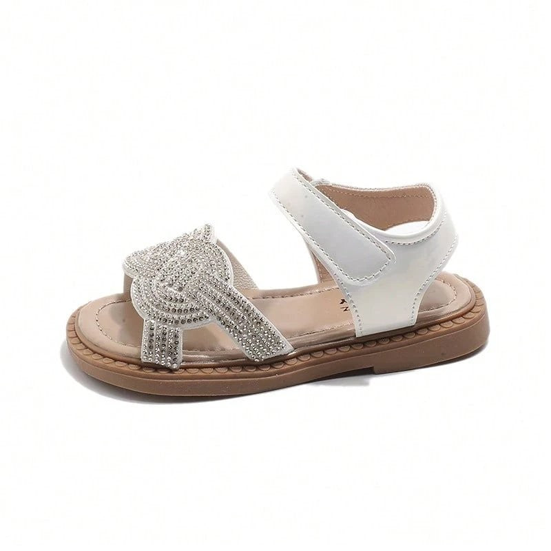 Baby Rhinestone Strap Sandals Beige