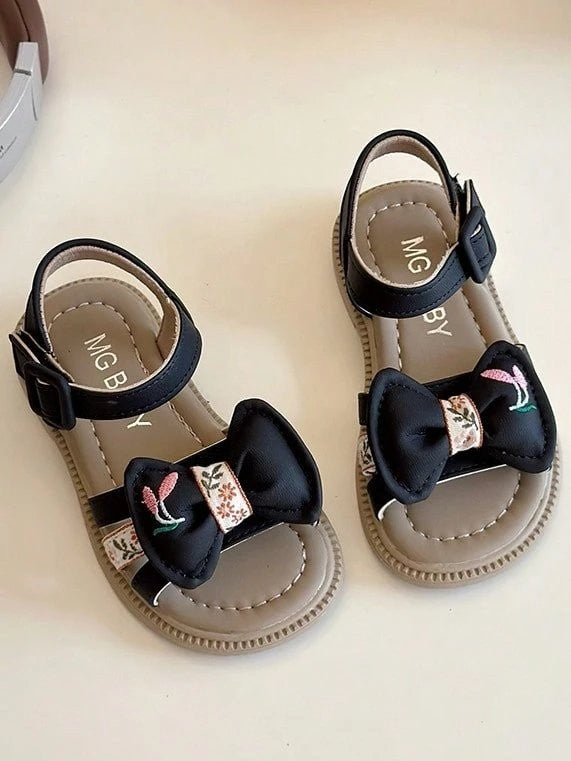 Baby Fashionable Bow Sandals Black