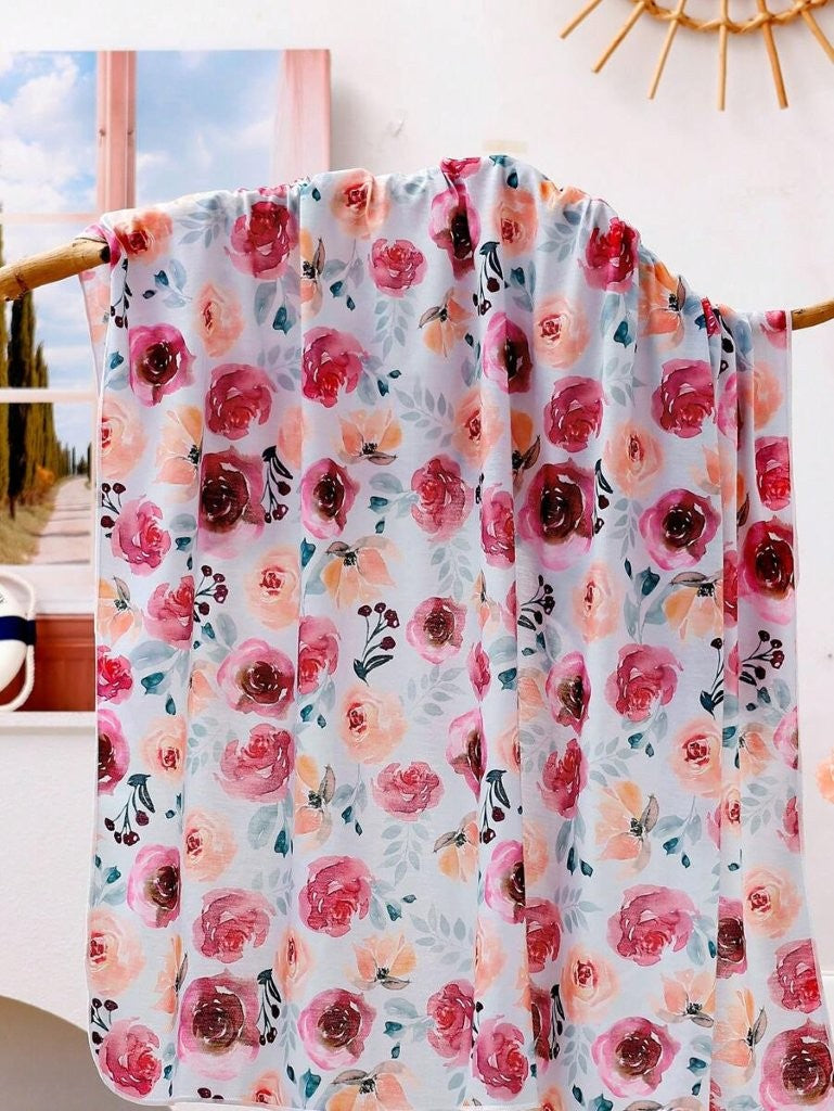 Baby Rose Pattern Swaddle Blanket