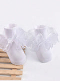 Baby Ruffle Trim Ankle Socks White 1-2 Years