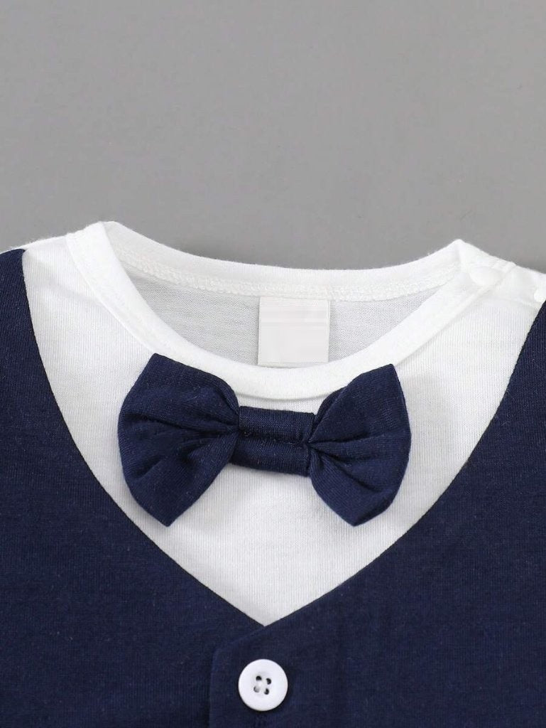 Baby Bow Tie Formal Bodysuit And Pants Set Royal Blue