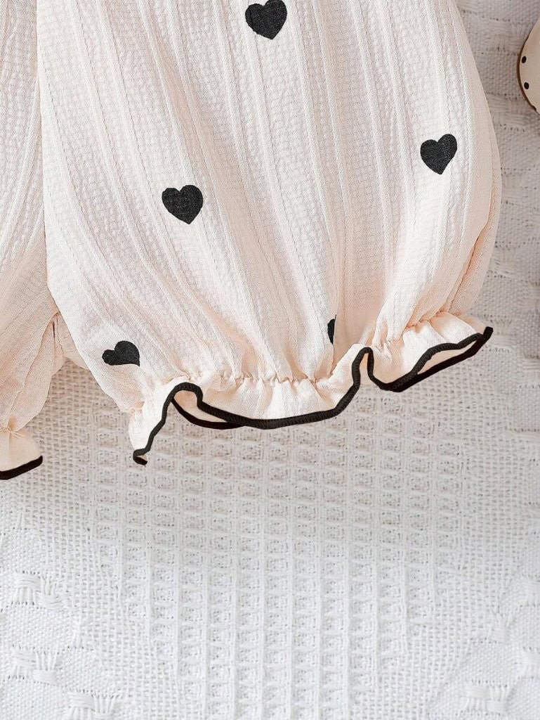 Baby Frilled Heart Top And Shorts Set