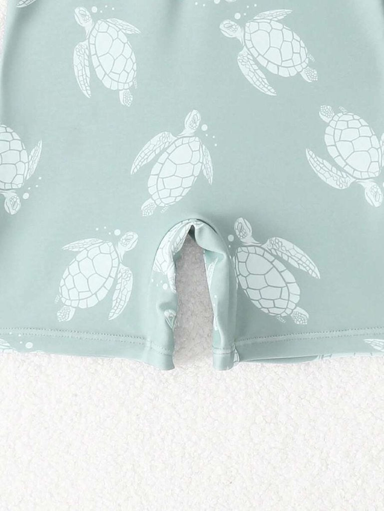 Baby Turtle Print Swimming Costume Set
