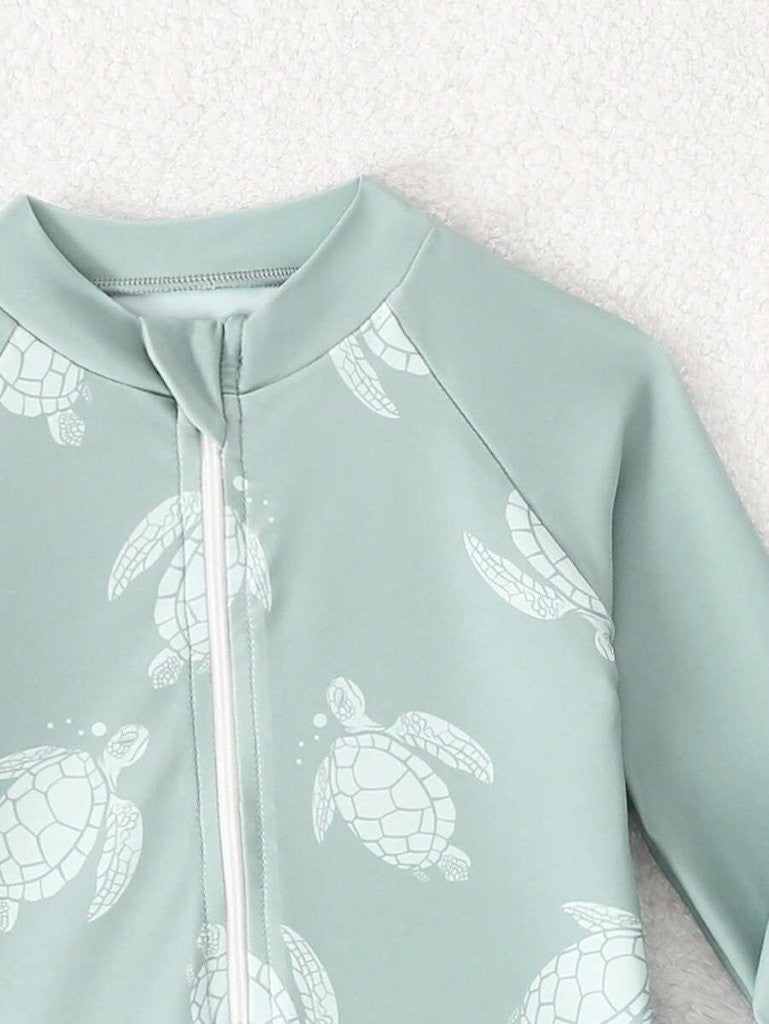 Baby Turtle Print Swimming Costume Set