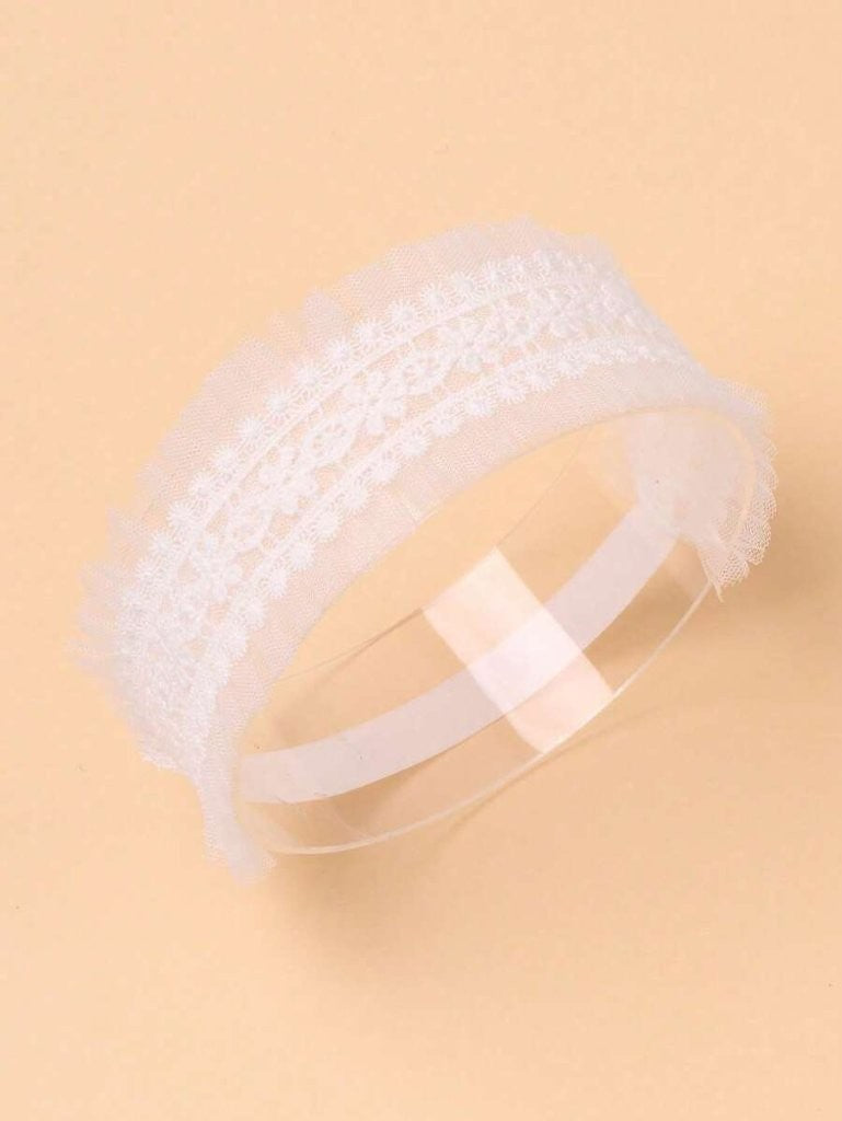 Baby Flower Lace Headband White