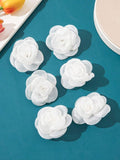 2 Piece White Rose Hair Clips