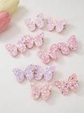 2 Piece Sparkly Glitter Butterfly Hair Clips