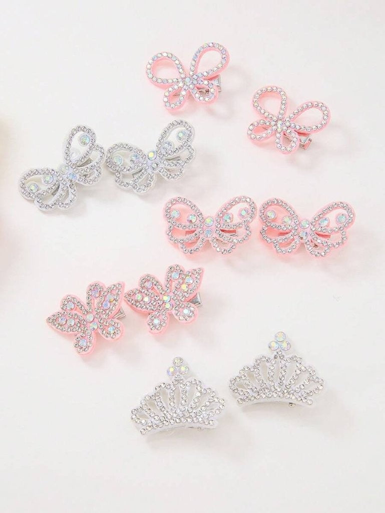 10 Piece Sequin Assorted Princess Hair Clips