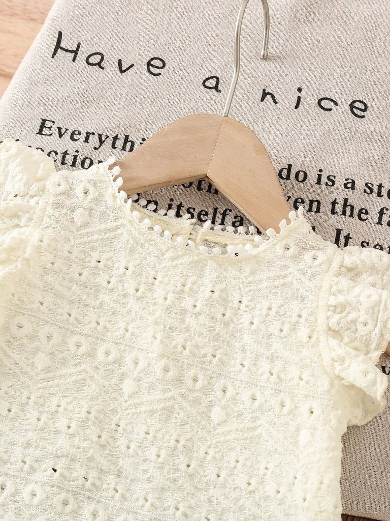 Baby Apricot Pattern Tee And Shorts Set
