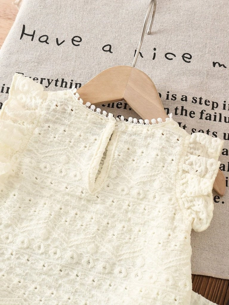 Baby Apricot Pattern Tee And Shorts Set