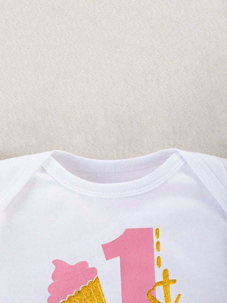 Baby One Year old Cupcake Tutu Birthday Outfit