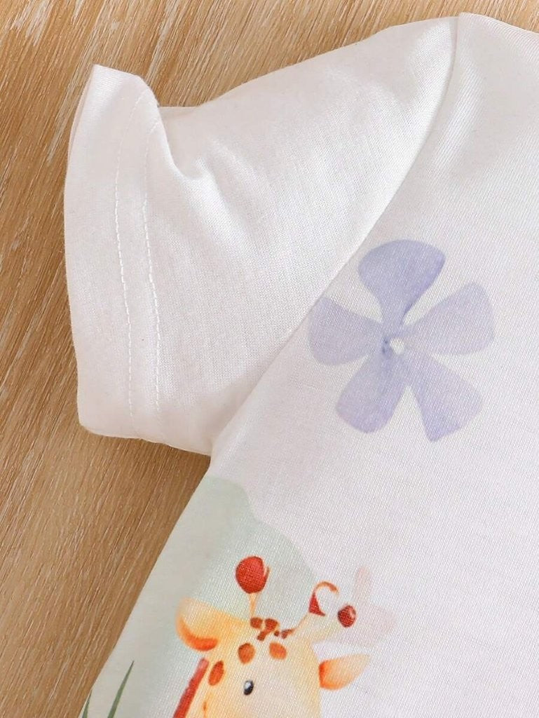 Baby Animal Cartoon Print Romper