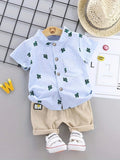 Baby Cactus Print Shirt And Shorts Set
