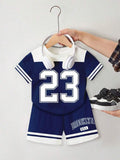 Baby Number Tee Shirt And Shorts Set Blue