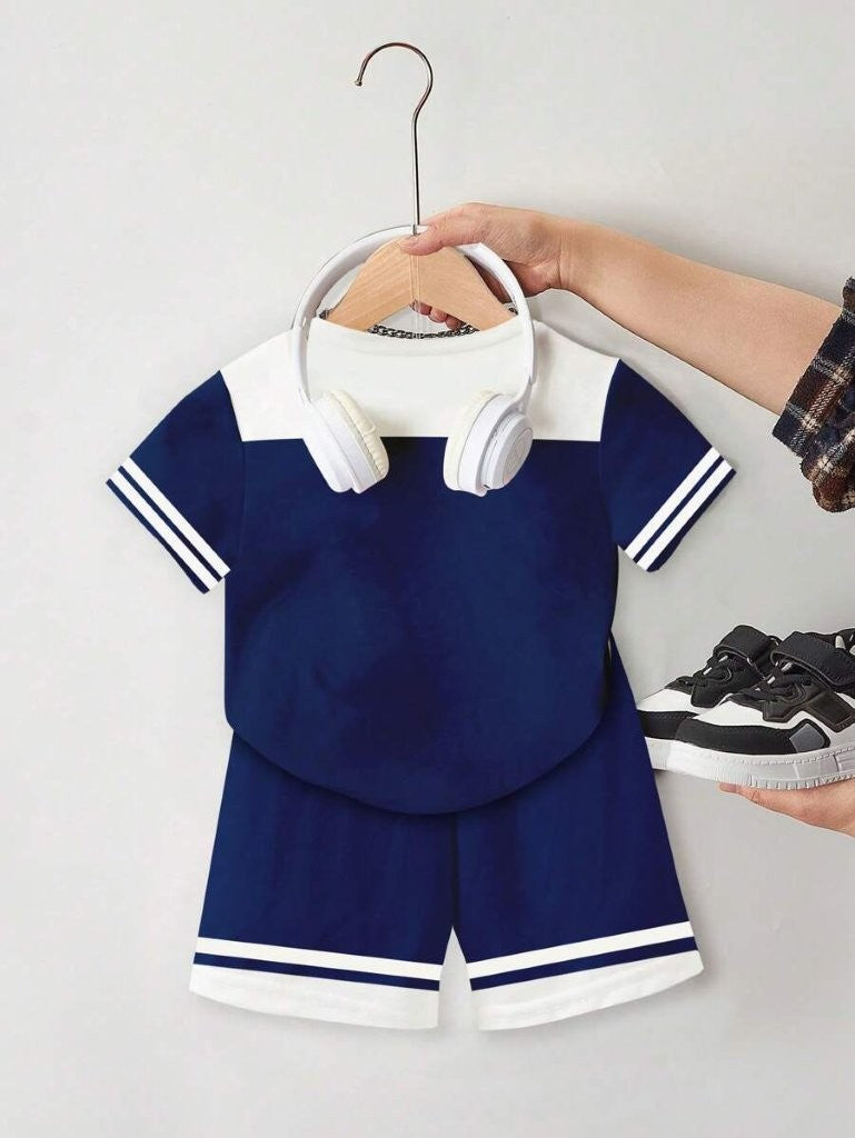 Baby Number Tee Shirt And Shorts Set Blue