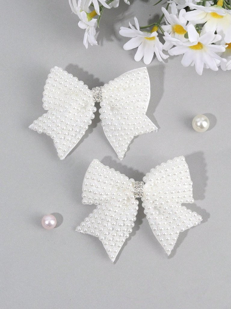 2 Piece Solid Pearl Hairclips