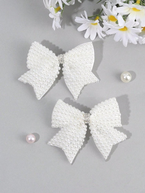 2 Piece Solid Pearl Hairclips