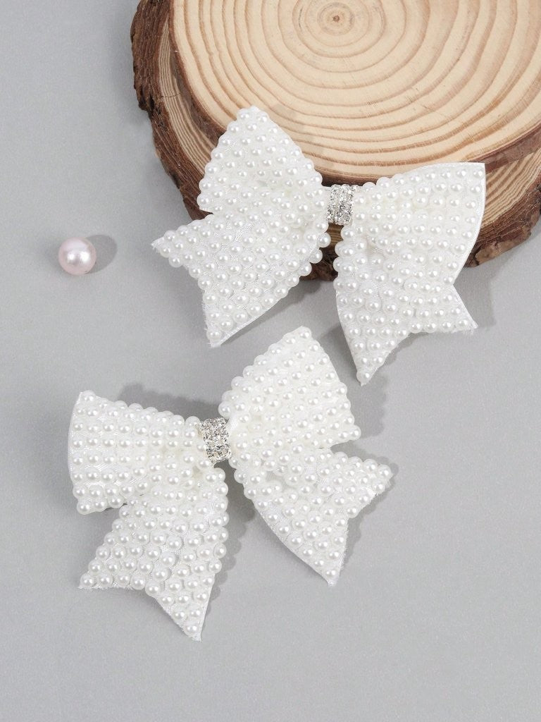 2 Piece Solid Pearl Hairclips