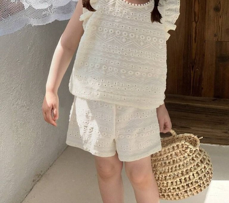 Baby Apricot Pattern Tee And Shorts Set