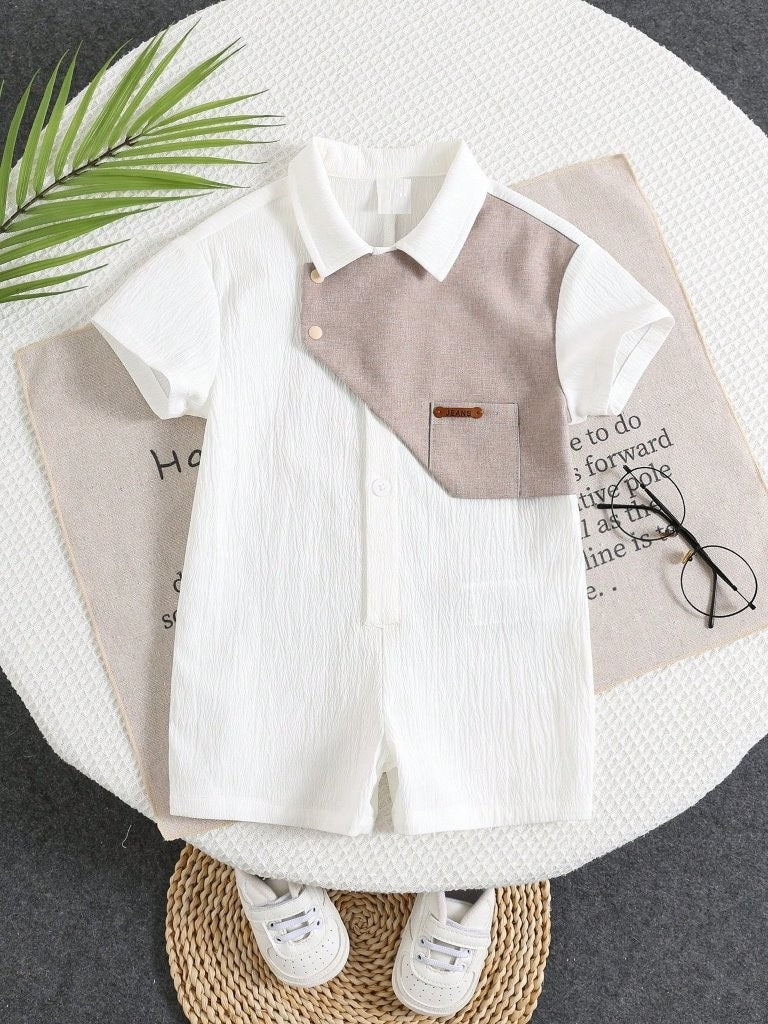 Baby Polo Collar Side Pocket Romper