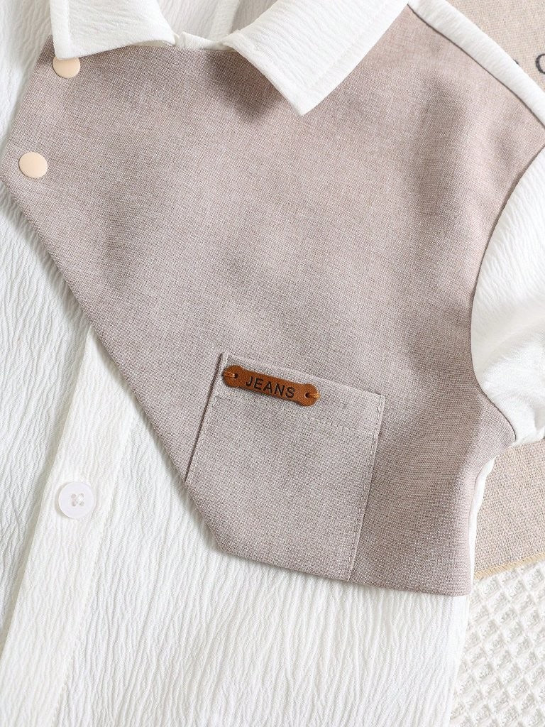 Baby Polo Collar Side Pocket Romper