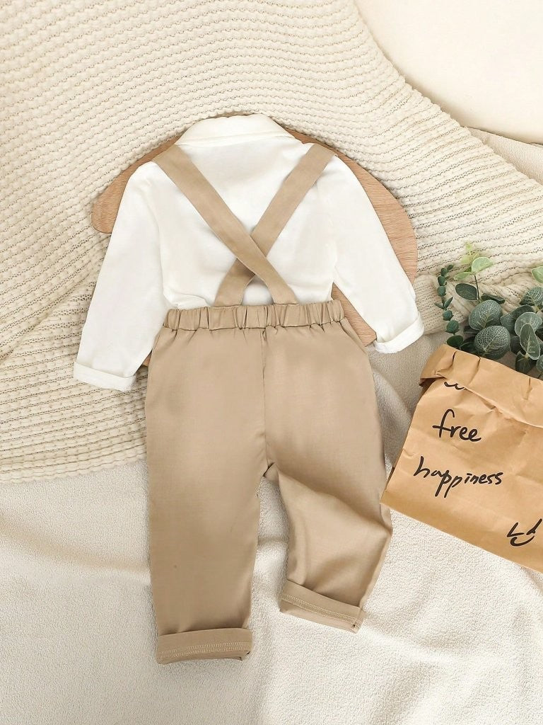 Baby 2 Piece Suspender Double Button Gentleman Outfit