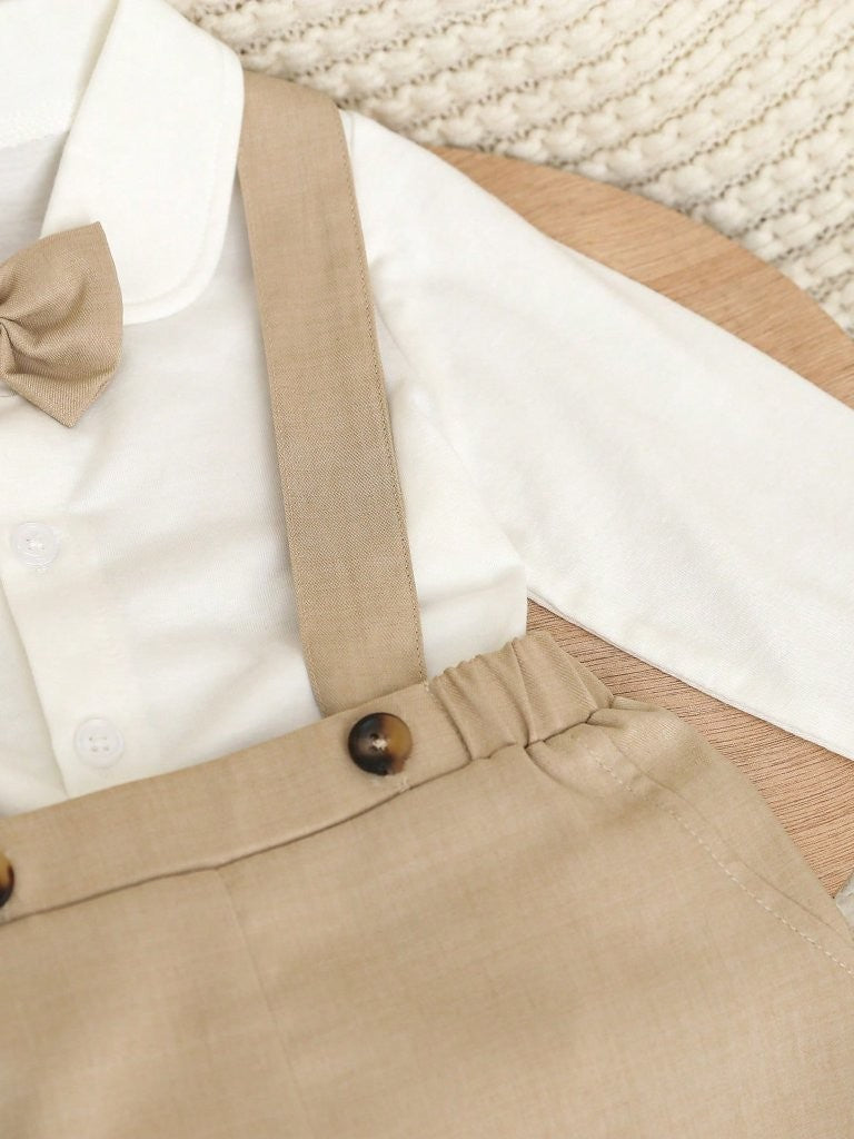 Baby 2 Piece Suspender Double Button Gentleman Outfit