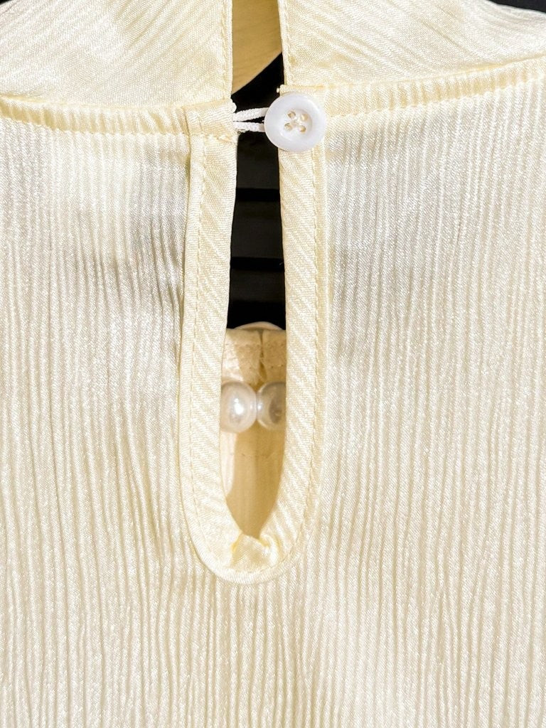 Toddler Girls Elegant Ivory Mesh Trim Dress