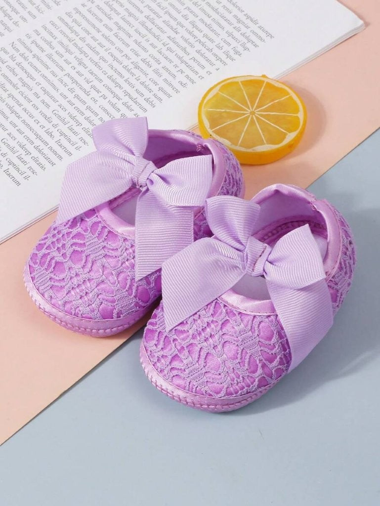 Baby Soft Cute Bow Flats Purple